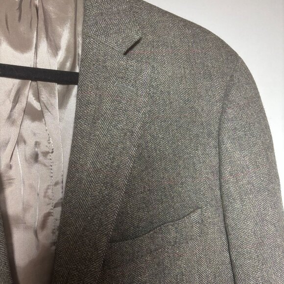 Lauren Ralph Lauren Silver Label Mens Herringbone Blazer Tweed Wool Jacket 41R - Picture 11 of 12